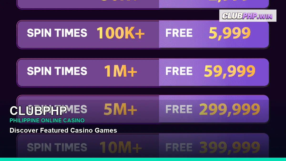 CLUBPHP online casino and slot games for Philippine players with featured game highlights